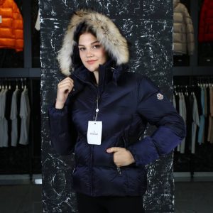 moncler mont lacivert beli kemer detayli kapusonlu