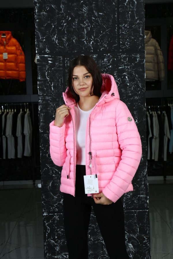 moncler mont pembe beli sikmali kapusonlu