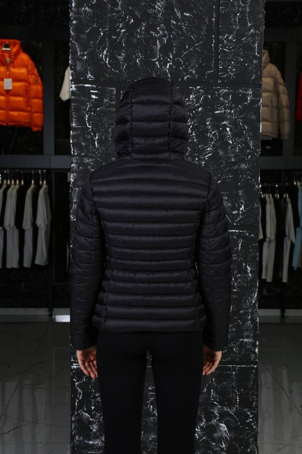 moncler mont siyah beli sikmali kapusonlu