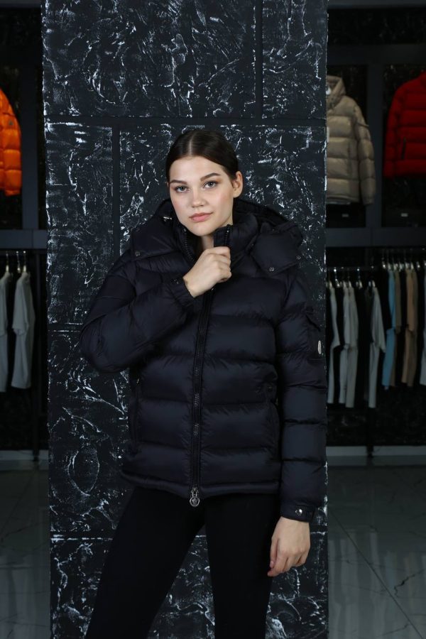 moncler mont siyah mat classic kolu cepli kapusonlu