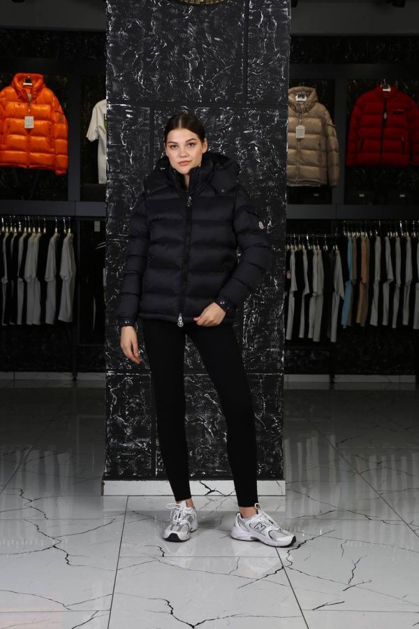 moncler mont siyah mat classic kolu cepli kapusonlu