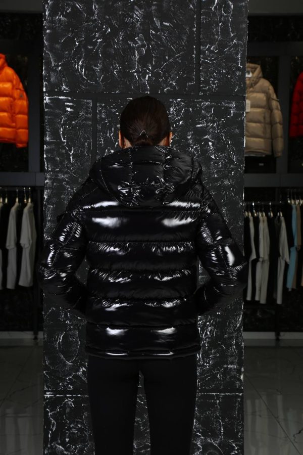 moncler mont siyah parlak classic kolu cepli kopusonlu