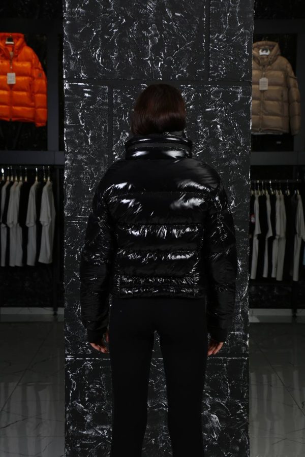 moncler mont siyah parlak gizli kapusonlu