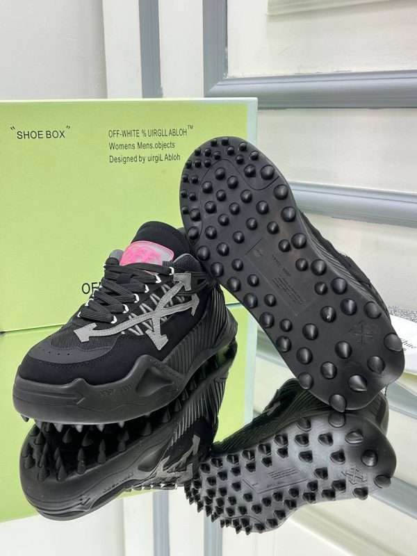 off white ayakkabi unisex siyah gri hakiki deri