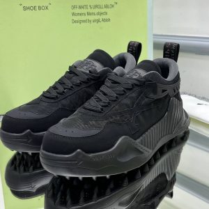 off white ayakkabi unisex siyah hakiki deri