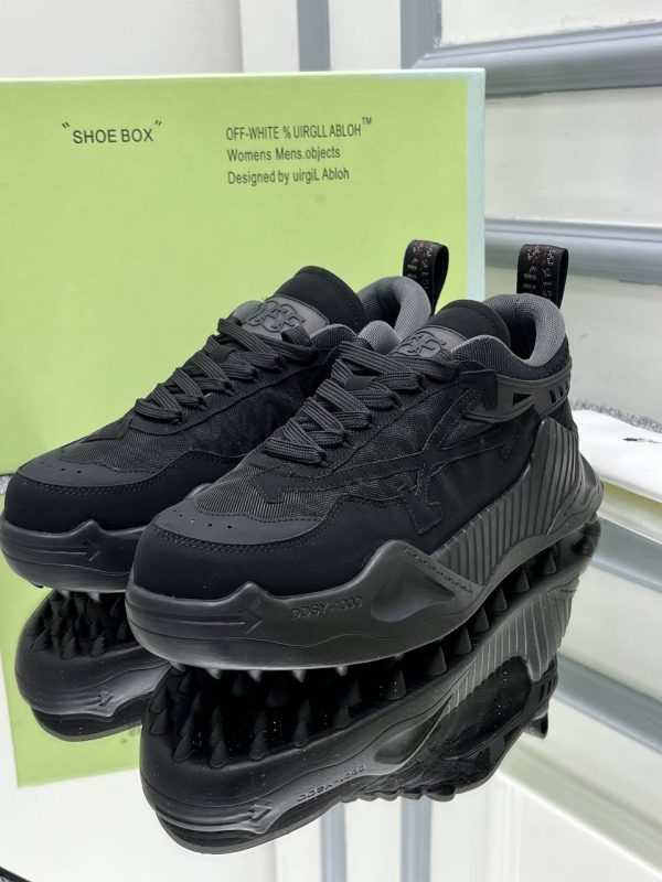 off white ayakkabi unisex siyah hakiki deri