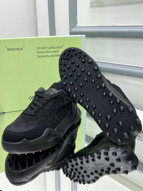 off white ayakkabi unisex siyah hakiki deri