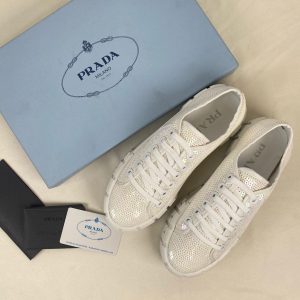 prada ayakkabi beyaz payetli double wheels sequin
