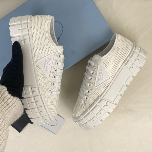 prada ayakkabi beyaz payetli double wheels sequin