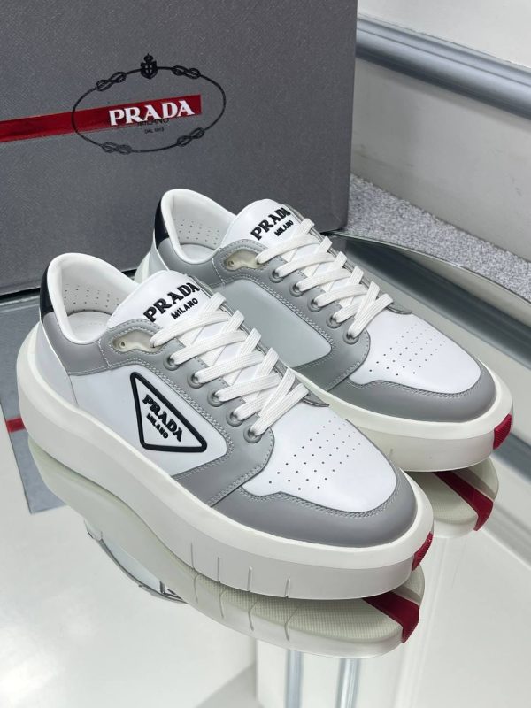 prada ayakkabi erkek beyaz gri hakiki deri