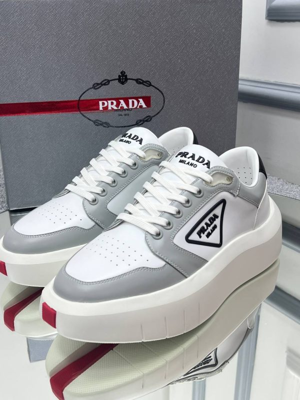 prada ayakkabi erkek beyaz gri hakiki deri