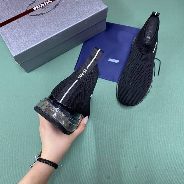 prada ayakkabi erkek corap bot siyah seffaf taban