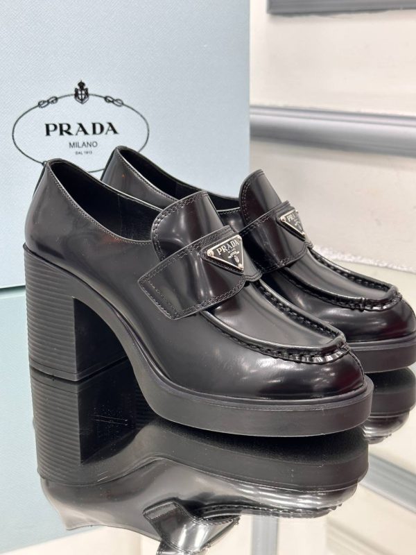 prada ayakkabi loafer topuklu siyah 8 cm