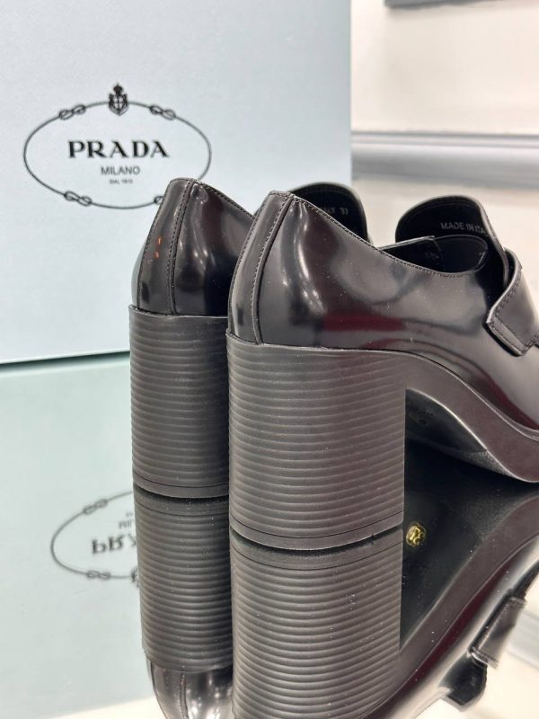 prada ayakkabi loafer topuklu siyah 8 cm