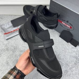 prada ayakkabi siyah cloudbust knit technical fabric sneakers
