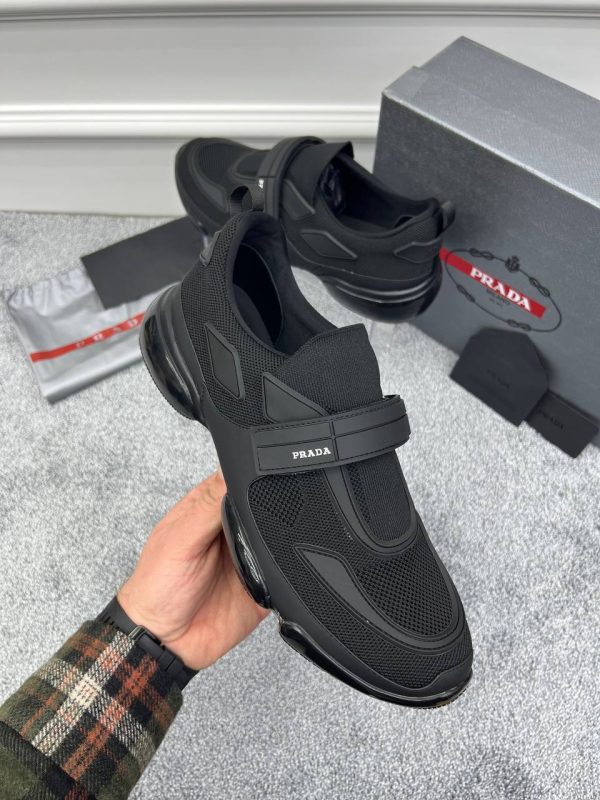 prada ayakkabi siyah cloudbust knit technical fabric sneakers