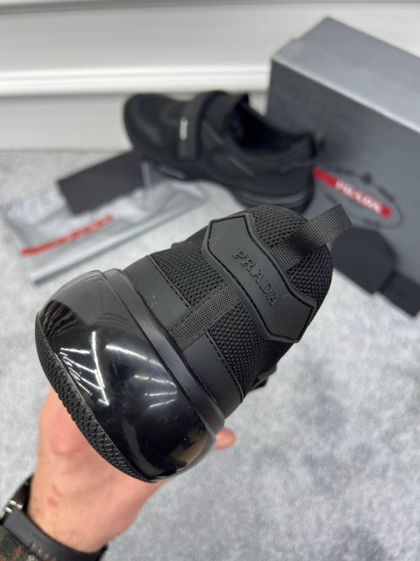 prada ayakkabi siyah cloudbust knit technical fabric sneakers