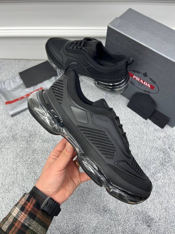 prada ayakkabi siyah seffaf taban cloudbust air technical fabric