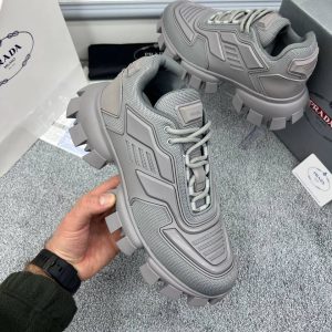 prada ayakkabi sneakers erkek gri hakiki deri