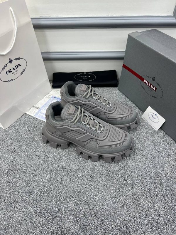prada ayakkabi sneakers erkek gri hakiki deri