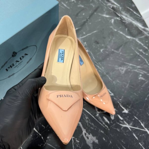 prada ayakkabi topuklu pudra rugan 10 cm