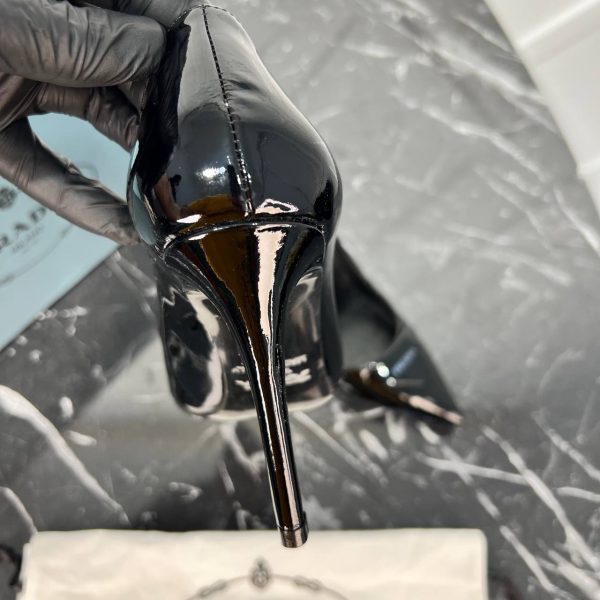 prada ayakkabi topuklu siyah rugan 10 cm