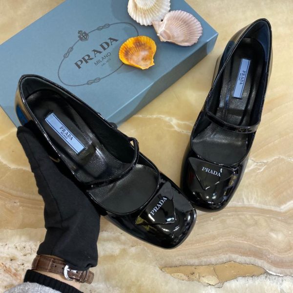 prada ayakkabi topuklu siyah rugan topuk 5cm