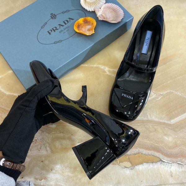 prada ayakkabi topuklu siyah rugan topuk 5cm