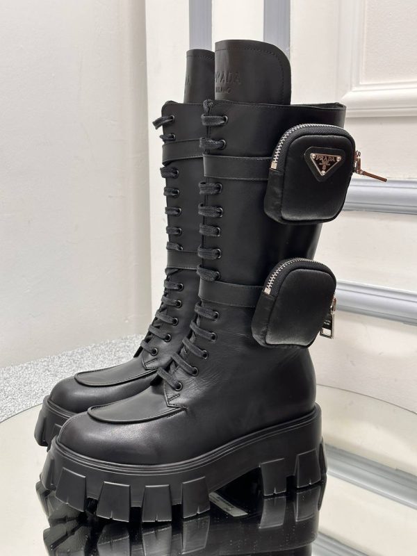 prada bot monolith siyah cizme hakiki deri
