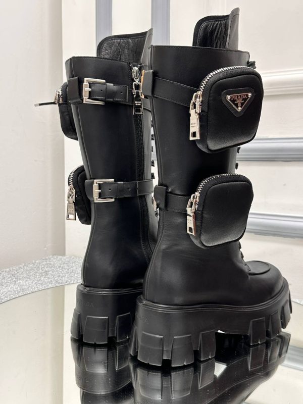 prada bot monolith siyah cizme hakiki deri