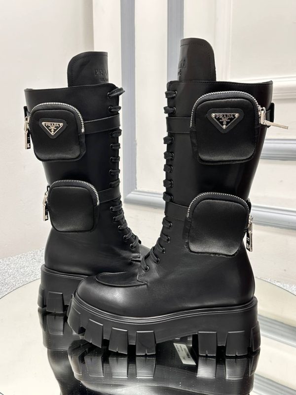 prada bot monolith siyah cizme hakiki deri