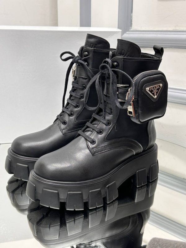 prada bot monolith siyah nylon hakiki deri