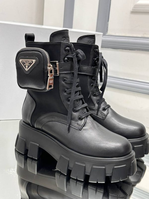 prada bot monolith siyah nylon hakiki deri