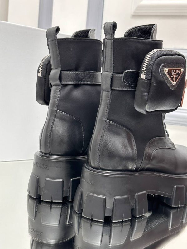prada bot monolith siyah nylon hakiki deri