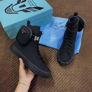prada bot siyah yeni sezon nylon kumas