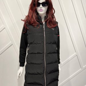 prada yelek uzun siyah yuksek kalite poliamid