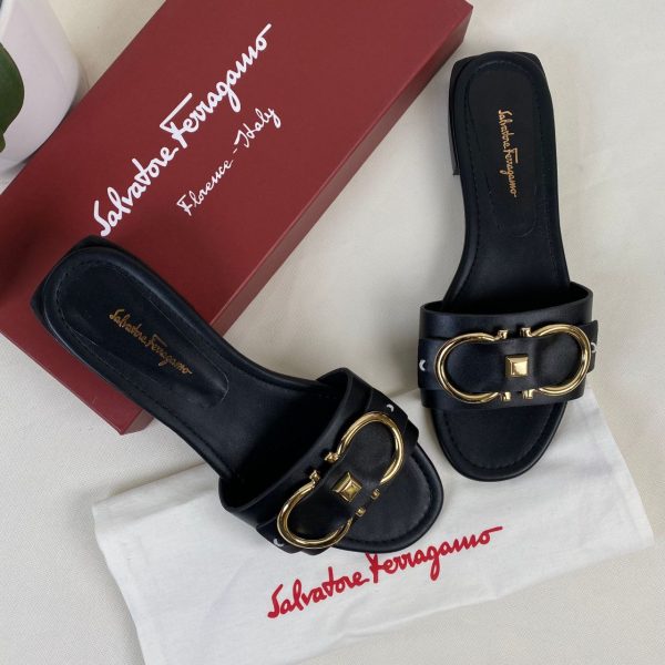 salvatore ferragamo terlik siyah iyi kalite