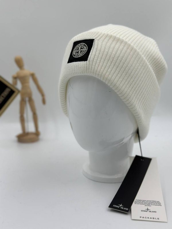 stone island bere logolu unisex beyaz