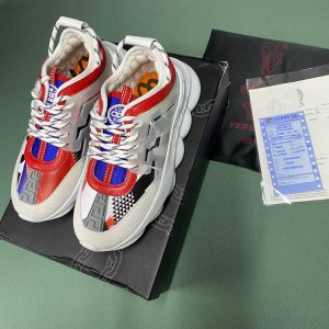 versace ayakkabi sneaker kadin beyaz kirmizi mavi