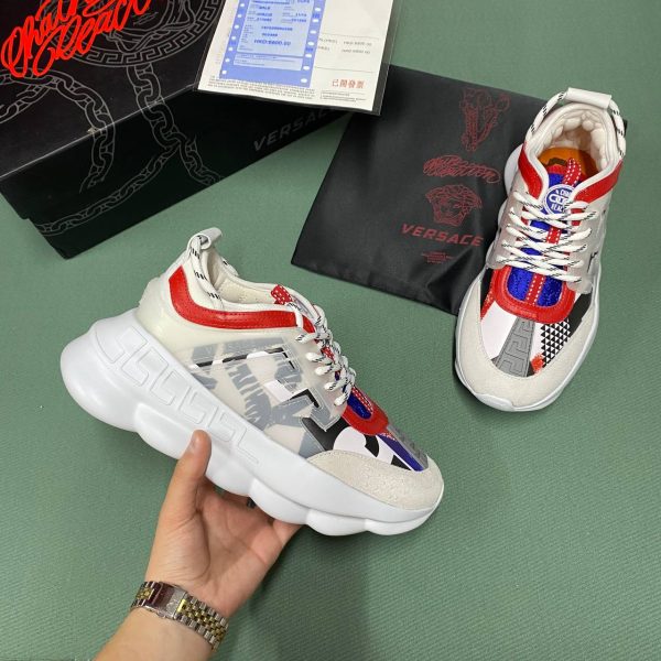 versace ayakkabi sneaker kadin beyaz kirmizi mavi