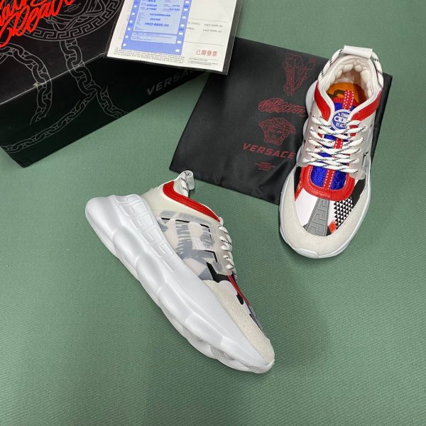 versace ayakkabi sneaker kadin beyaz kirmizi mavi