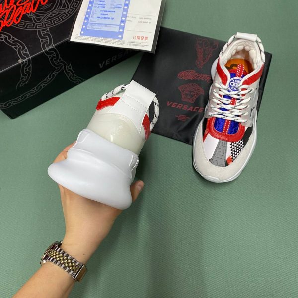 versace ayakkabi sneaker kadin beyaz kirmizi mavi