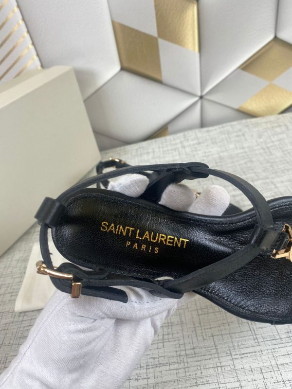 yves saint laurent terlik sandalet siyah ic dis deri