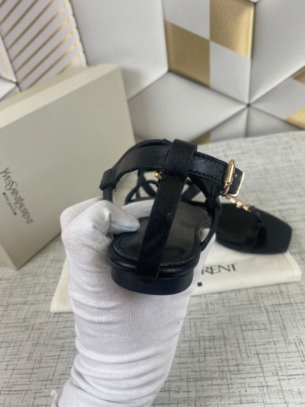 yves saint laurent terlik sandalet siyah ic dis deri