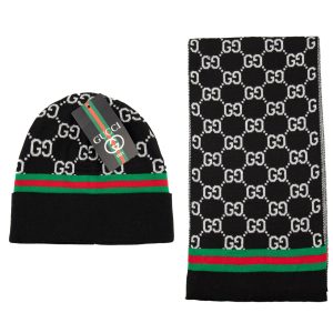 gucci atki bere takimi erkek siyah beyaz classic logo