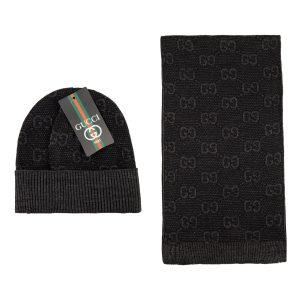 gucci atki bere takimi erkek siyah logolu