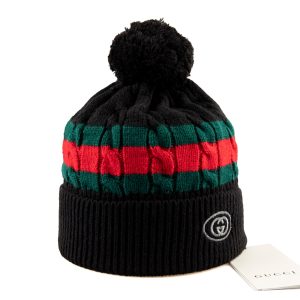 gucci bere siyah classic logo unisex