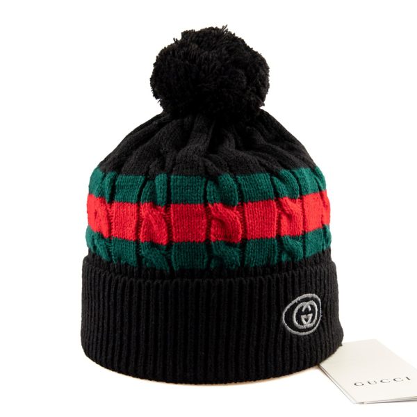 gucci bere siyah classic logo unisex