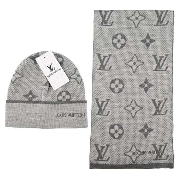 louis vuitton atki bere takimi erkek gri monogram
