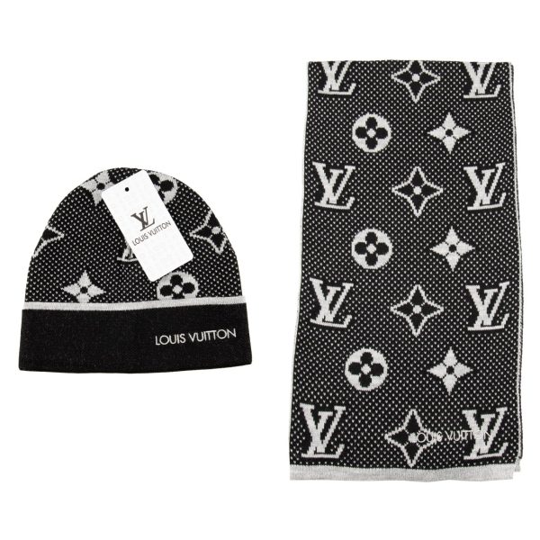 louis vuitton atki bere takimi erkek siyah monogram